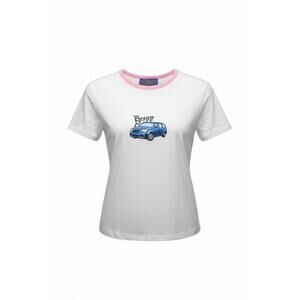 NEW PETRA women's car print tee in white